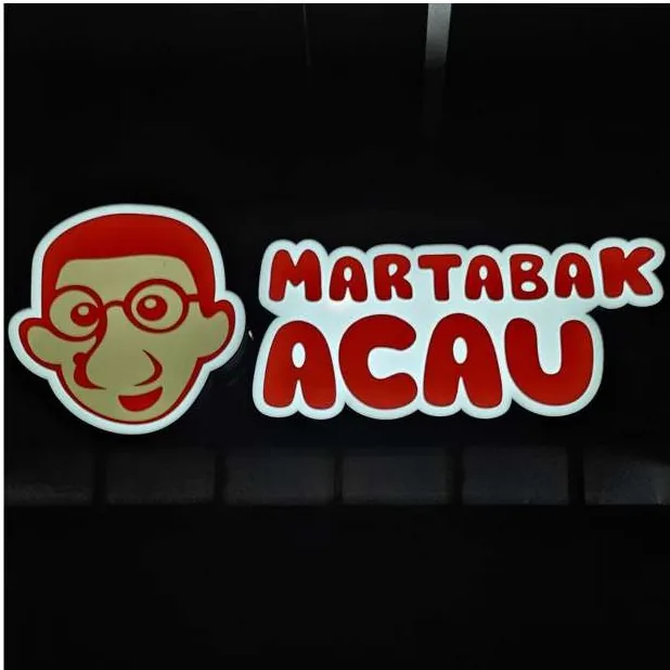 Martabak Acau lit sign with character mark